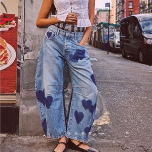Free People Heart Barrel Jeans